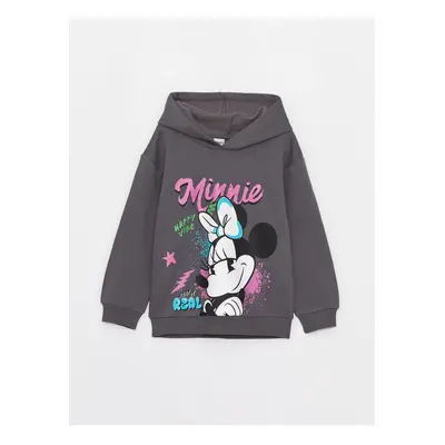 LC Waikiki Minnie Mouse Printed Long Sleeve Girls' Hoodie