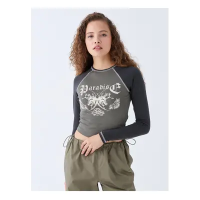 LC Waikiki Crew Neck Printed Long Sleeve Women's T-Shirt