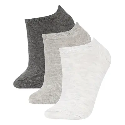 DEFACTO Women's Cotton 3-Piece Sneaker Socks