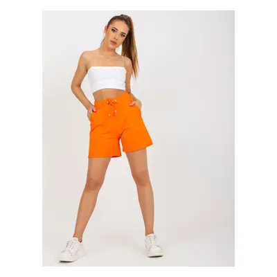 Basic orange sweatpants with high waist