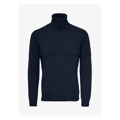 Dark Blue Men's Ribbed Turtleneck ONLY & SONS Al - Men