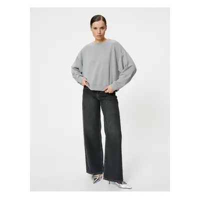 Koton Basic Sweatshirt Crew Neck Modal Blended