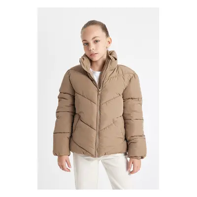 DEFACTO Girls Water Repellent Fleece Lined Puffer Jacket