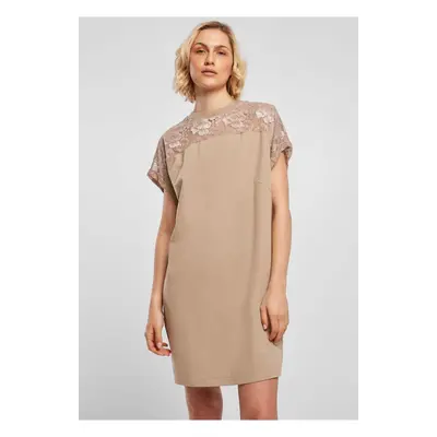 Women's dress with beige lace