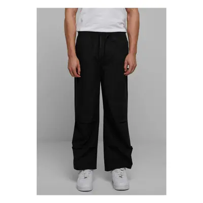 Men's wide poplin trousers - black