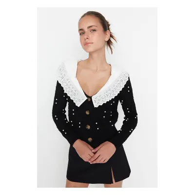 Trendyol Black Garni részletes kötöttáru Cardigan