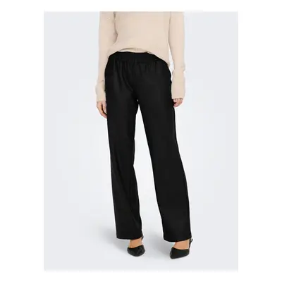 Black Women's Leatherette Trousers ONLY Pop Star - Ladies