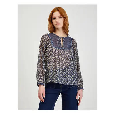 Dark blue Women's Patterned Blouse ORSAY - Women