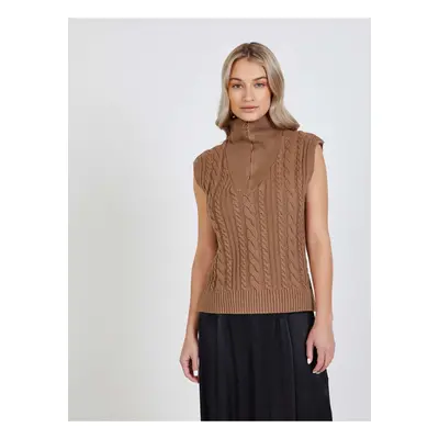 Brown sweater vest VILA Felini - Ladies