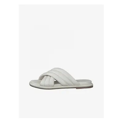 Grey leather slippers Tamaris - Women's