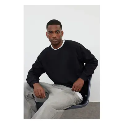 Trendyol Black Oversize/Wide Cut Fit Fleece/Warm Sweatshirt