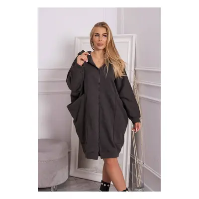 Oversize insulated graphite sweatshirt