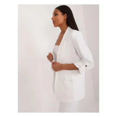 White women's blazer with 3/4 sleeves OCH BELLA