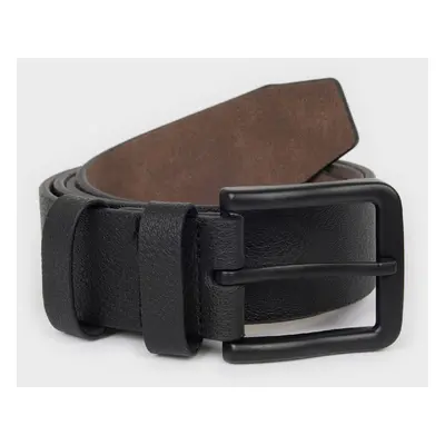 DEFACTO Men's Rectangular Buckle Faux Leather Casual Belt