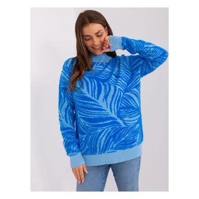 Blue women's turtleneck with viscose