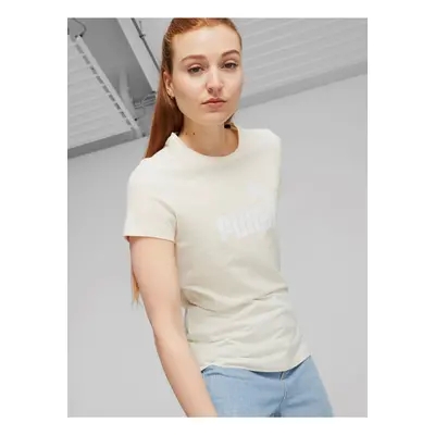 Cream Women's T-Shirt Puma ESS - Women