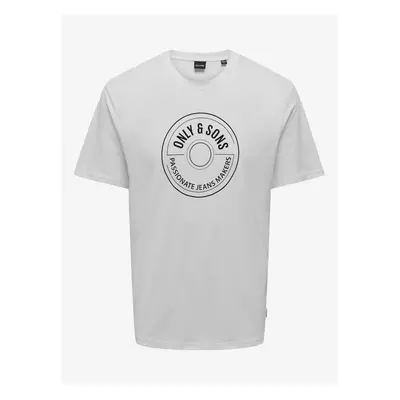 Men's White T-Shirt ONLY & SONS Lamer Life - Men