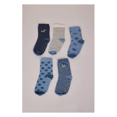 DEFACTO Baby Boy Non-Slip Sole 5-Pack Cotton Long Socks