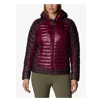 Purple Women's Patterned Quilted Columbia Hooded Winter Jacket - Women's