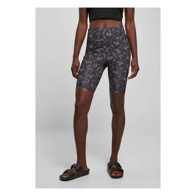 Women's High Waist Tech Mesh AOP Cycle Shorts blackpaisley