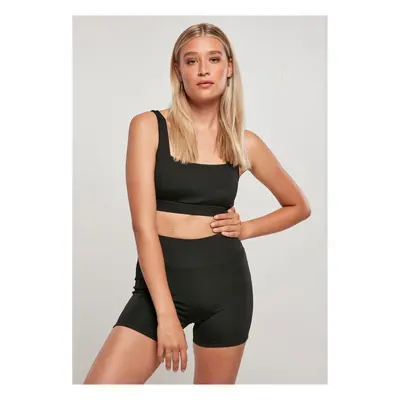 Women's recycled square sports bra black