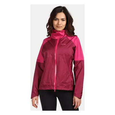 Women's outdoor hardshell jacket Kilpi HURRICANE-W Dark red