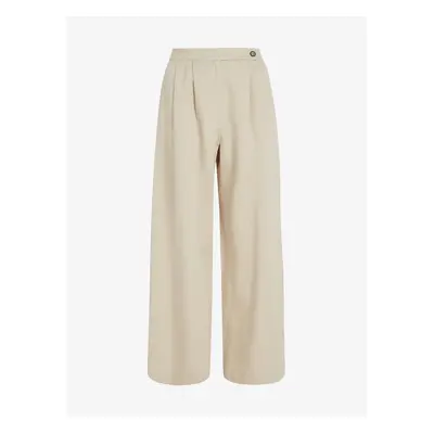 Beige women's wide trousers with linen Tommy Hilfiger - Ladies