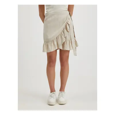 Beige wrap skirt with frills ONLY Olivia - Women