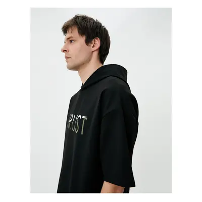 Koton Sweatshirt Sweatshirt Printed Hooded Short Sleeve