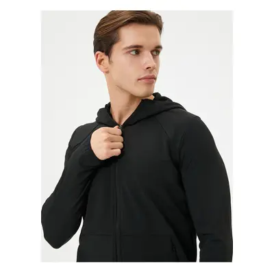 Koton Sports Sweat Hooded Zipper Pocket Detailed