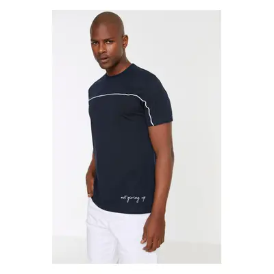 Férfi póló Trendyol TMNSS22TS0610/Navy blue