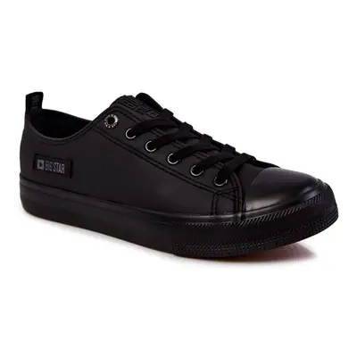 Men's low leather sneakers Big Star KK174009 Black