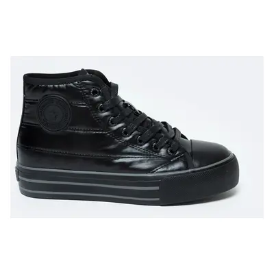 Insulated women's platform sneakers black