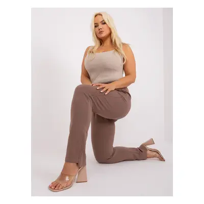 Brown women's cotton sweatpants plus size