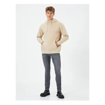 Koton Hooded Sweat Kangaroo Pocket Detailed Long Sleeve Ribbon