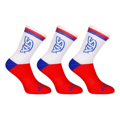 3PACK Styx high red tricolor socks