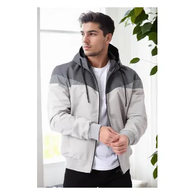 36136 Dewberry Triangle Piece Hooded Seasonal Mens Coat-LIGHT GREY