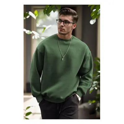 70650 Dewberry Oversize Men Sweatshirt-Khaki