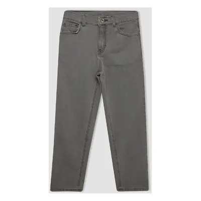 DEFACTO Boy Straight Fit Straight Leg Pocket Gray Jean Trousers