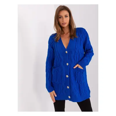 Cobalt blue cardigan with pockets