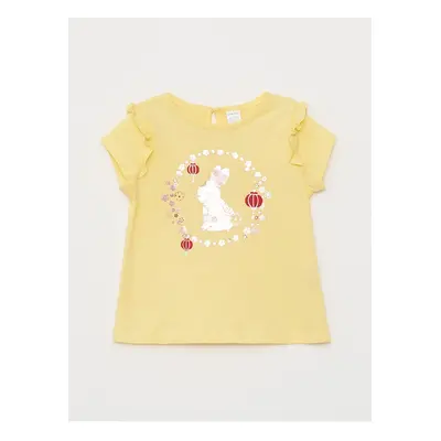 LC Waikiki Crew Neck Short Sleeve Printed Baby Girl T-Shirt