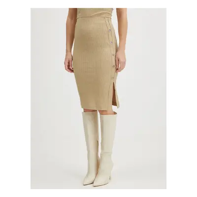 Light brown women's pencil skirt Guess Edna - Ladies