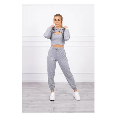 3-piece cotton set gray