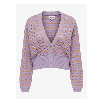 Orange-purple women's striped cardigan ONLY Asa - Women's