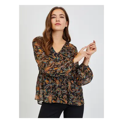 Brown-black women's patterned blouse ORSAY - Ladies