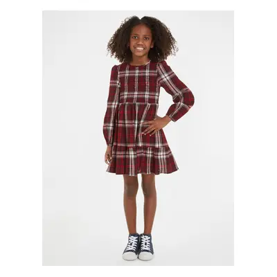 Red girls' plaid dress Tommy Hilfiger - Girls