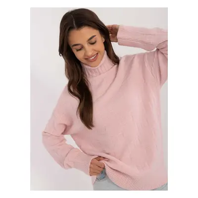 Light pink oversized turtleneck sweater