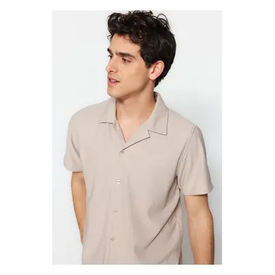 Trendyol Stone Regular Fit Open Collar Summer Shirt