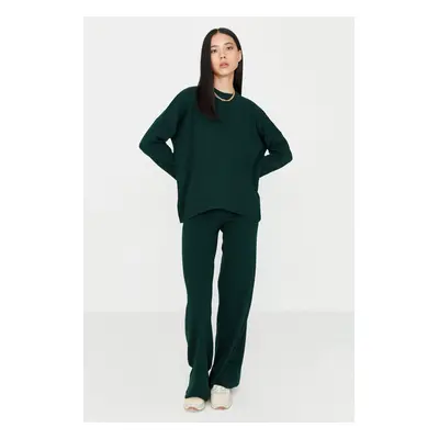 Trendyol Emerald Basic Crew-neck Sweater Top-Top Set