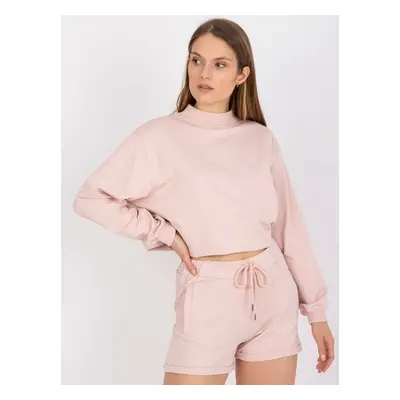 Basic light pink high-waisted sweatpants